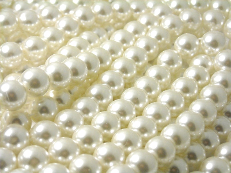 Czech Glass Pearl Lace White 4mm /& 8mm Full 15-inch strand