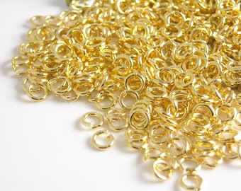 Premium Open Cut Jump Rings, 18k Gold Plated, 3mm diameter, 22 gauge - 50 pieces