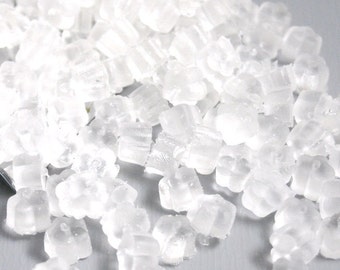Translucent Flower Shaped Earring Backs, Earnuts, 4mm - 100 pieces