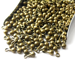 Small Chain End Terminator Dangles, Antique Bronze Plated, 5mm long - 40 pieces
