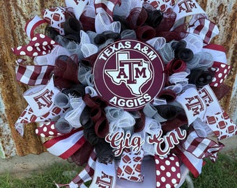 Texas A&M pride wreath