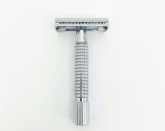 Van Der Hagen Double Edge Twist Adjustable Safety Razor Silver Pre-Owned