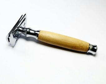 NEW Classic Double Edge Safety Razor Wood Handle Stainless Steel for Men