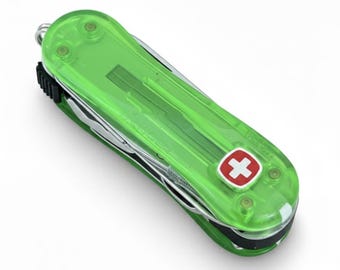 Swiss Army Knife Wenger Nail Clip Green Pre-Owned