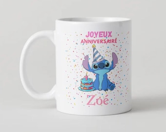 Stitch Birthday Mug – Customizable with Name