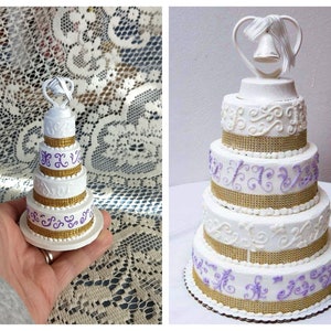 wedding cake ornament, cake ornament, clay cake, birthday cake ornament, birthday cake replica, miniature birthday cake, clay birthday cake image 8