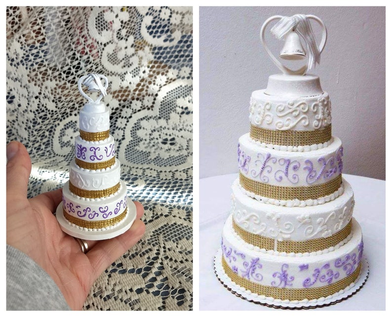 Wedding Cake Ornament, Wedding Cake Replica, Personalized Ornament, Personalized Gift, Custom Ornament, birthday cake ornament replica image 8