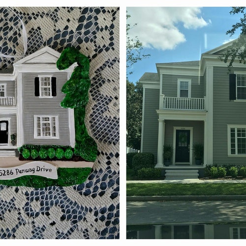 House ornament, Real Estate closing gift, house warming gift, clay house, house replica, personalized gift