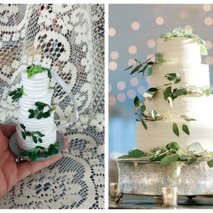 wedding cake ornament, cake ornament, clay cake, birthday cake ornament, birthday cake replica, miniature birthday cake, clay birthday cake image 7
