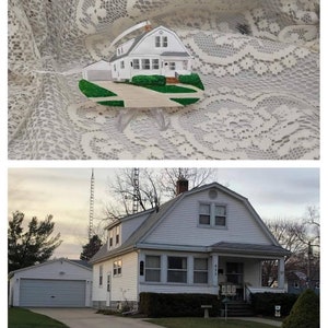 Clay house ornament - personalized house portrait - house warming keepsake & real estate closing gift