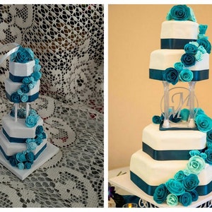 wedding cake ornament, cake ornament, clay cake, birthday cake ornament, birthday cake replica, miniature birthday cake, clay birthday cake image 2