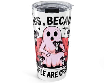 Vaso térmico Ghostly Fun de 20 oz. Taza linda y espeluznante para amantes de los perros, regalo perfecto para Halloween, dueños de mascotas, para el hogar y la oficina, taza de viaje.