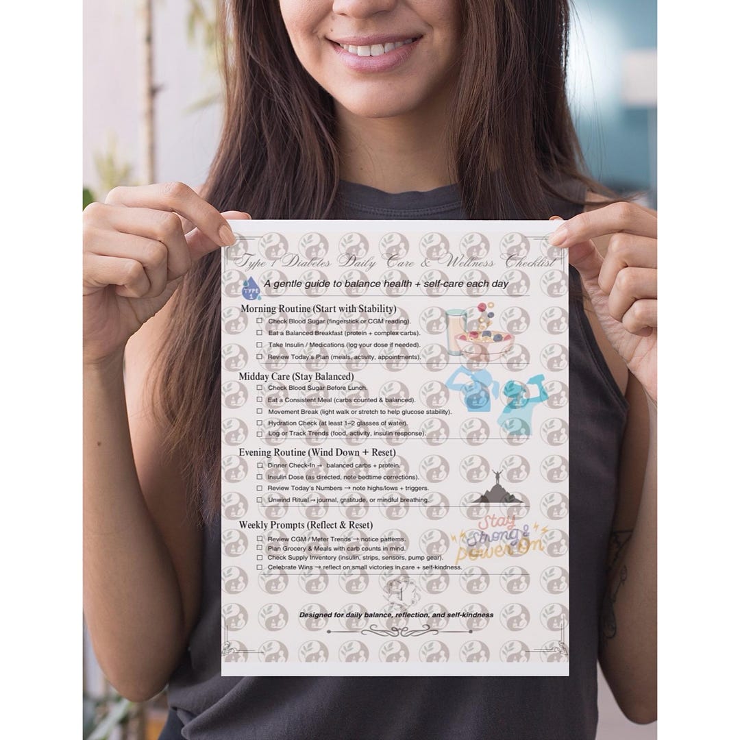 Type 1 Diabetes Daily Routine Tracker: Self-care Checklist (PDF) - Etsy