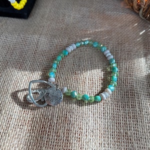 Never Give Up Beaded Wristlet Keychain