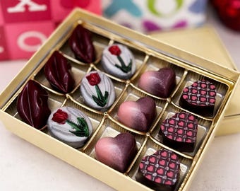 Artisan Dark Chocolate Box  – Gourmet Caramel, Fruit Ganache