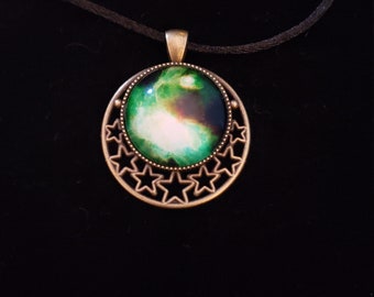 Green space nebula galaxy necklace