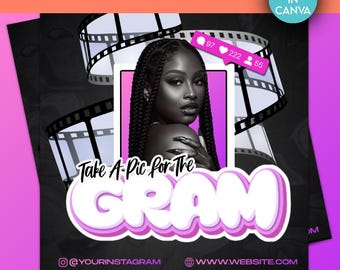 Plantilla de volante de Instagram Pink Glam / Descarga digital de promoción fotográfica de Canva