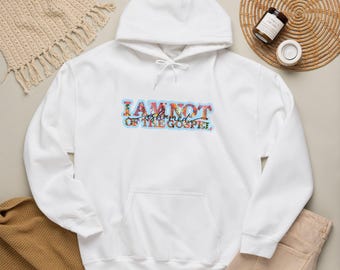 I am not ashamed of the gospel Hoodie | Floral Distressed Text Christian Design