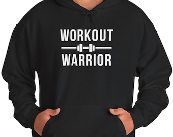 Sudadera con capucha de guerrero de entrenamiento, sudadera con capucha motivacional para el gimnasio para hombres y mujeres, sudadera con capucha para barra de fitness, sudadera de entrenamiento de fuerza