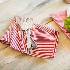 Red Pinstripe Dinner Napkins Set of 2 image 3