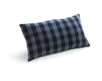Buffalo Check Plaid Slate Grey 12"x21" Lumbar Pillow