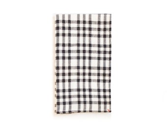 Black And White Tea Towel With Checks and Dots