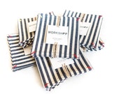 Sous-verres de denim dans une large rayure - set de 4 - atelier Collection