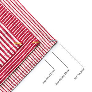 Red Pinstripe Dinner Napkins Set of 2 image 4