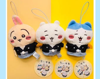 Roffatide Cartoon Chiikawa Cross-Dressing Hachiware Plush Keychain Series per le donne Cartoon Figure Pendente Perfetto Usagi portachiavi per le ragazze Ragazzi Cool Stuff B
