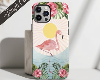 Flamingo and Summer Sunshine | Tropical | Tough Case | Apple iPhone | Samsung Galaxy | Google Pixel | Flamingo Case | Beachy Case