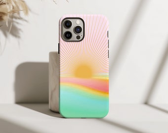 Summer Sunrise | Tough Case | Apple iPhone | Samsung Galaxy | Google Pixel | Colorful Retro | Abstract Sunshine