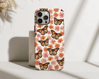 Monarch Butterflies & Flowers | Tough Case | Apple iPhone | Samsung Galaxy | Google Pixel | Monarch Butterfly Phone Case | Nature Phone Case