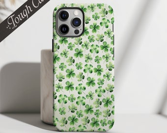 Lucky Clovers | Four-Leaf Clover | Lucky | Good Luck | Tough Case | Apple iPhone | Samsung Galaxy | Google Pixel | Clover Phone Case | Luck