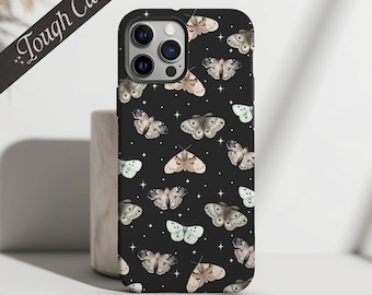 Moths and Starry Night Sky | Moths Stars Night Sky | Tough Case | Apple iPhone | Samsung Galaxy | Google Pixel | Pollinators | Phone Case