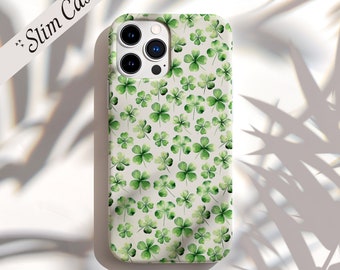 Lucky Clovers | Four-Leaf Clover | Lucky | Good Luck | Slim Case | Apple iPhone | Samsung Galaxy | Google Pixel | Clover Phone Case | Luck