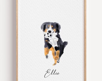 Personalized Watercolor Pet Portrait: Custom Pet Memorial Gift