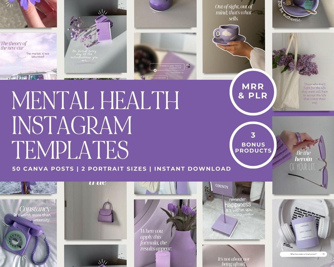 Top – Canva Mental Health Instagram Templates / Violet Aesthetic ...