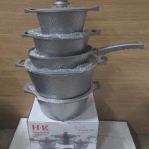 5PC Die Cast Non Stick Stockpot Cooking Pan Pot Set Cookware Induction Casserole