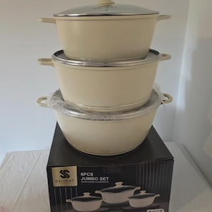 Die Cast Non Stick Induction Casserole Stockpot Set 3pc - 36-40-44Cm Cooking Pan