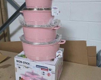 Grace Kitchen 4-teiliges Antihaft-Auflaufgarnitur-Set mit Deckeln