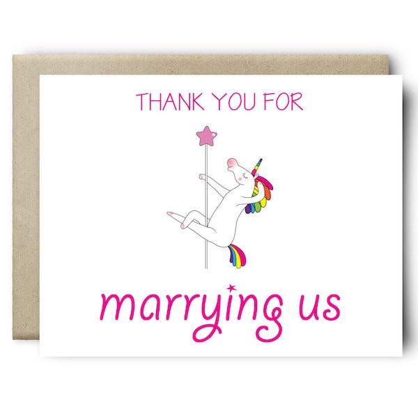 Officiant Thank You Card / Wedding / Marriage / Officiant / Funny