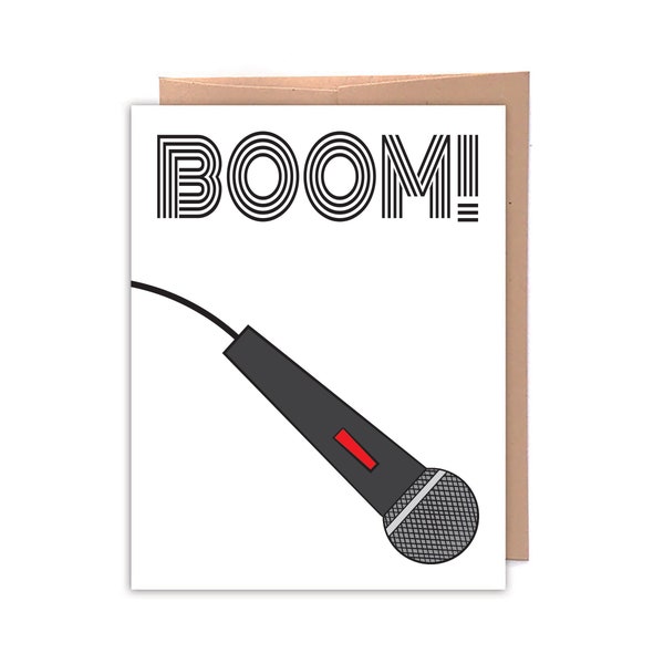 Boom Mic Drop Card Etsy