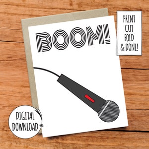 Biglietto Boom (rilascia il microfono) / Congratulazioni / Download digitale / Stampabile
