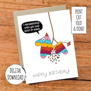 Happy Birthday Pinata Card / Funny Card / Digital Download / Printable