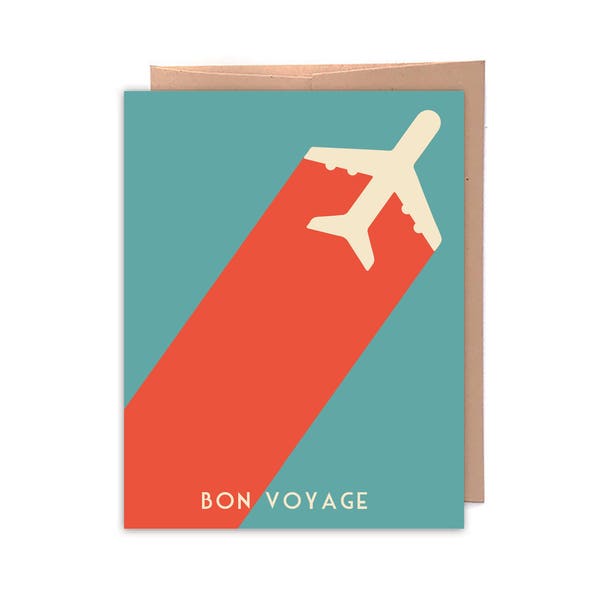 Bon Voyage! Retro Greeting Card, Travel Card, Trip Card