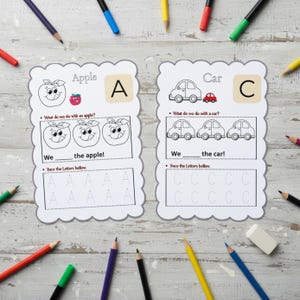Toddler alphabet workbook| Fun & Gentle English Learning printable educato|kindle inserts printable|PDF file| instant downloaded