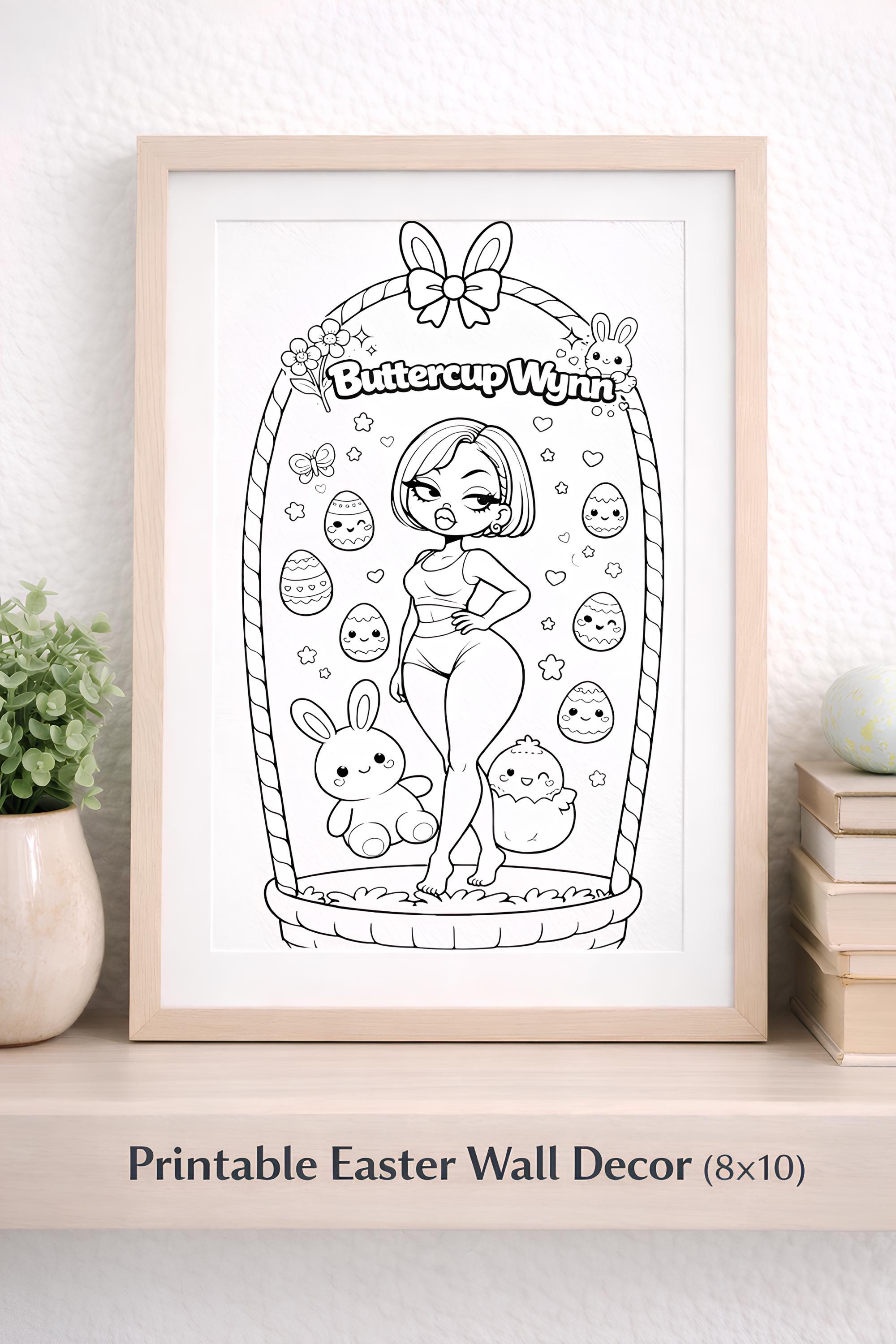 Adult Spring Coloring Page Printable PDF With Easter Egg Basket Instant ...