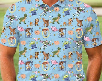 Disney Toy Story Polo Shirt, Toy Story Disneyland Men Shirt, Woody Buzz Lightyear Jessie Alien Shirt, Magic Kingdom Trip Shirt