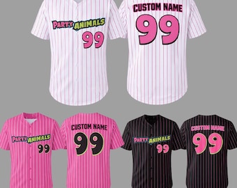 Personalized Name And Number Party Baseball Jersey, Personalized Animals Baseball Jersey, Matching Paint Splatter Jersey, Monkey Team Gift