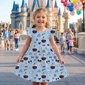 Sukienka z falbanką z kolekcji Disney Cruise Line 2026, sukienka z rękawami Myszki Miki i Przyjaciele, ubrania wakacyjne Wish Treasure, prezenty z Magic Kingdom